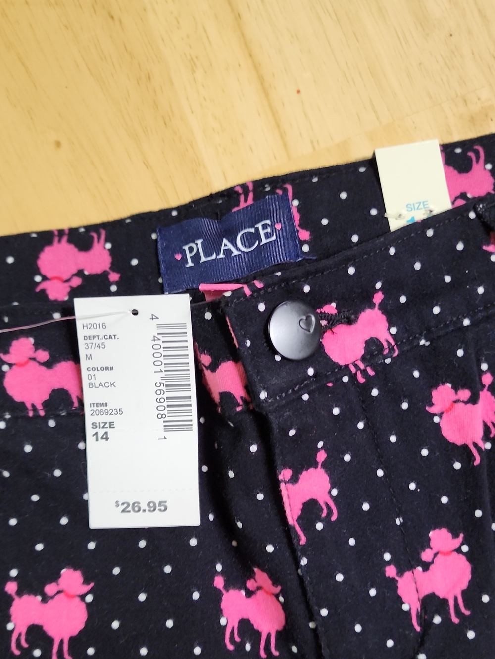 NWT The Children's Place Girls Pink Poodle Polka Dot Pants Size 14 - Picture 7 of 8